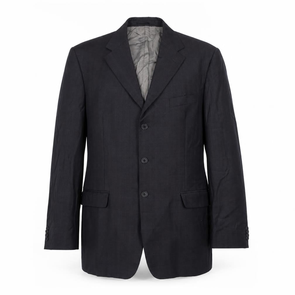 Marks & Spencer Mens Grey Plaid Wool Jacket Suit Jacket Size 42 Regular