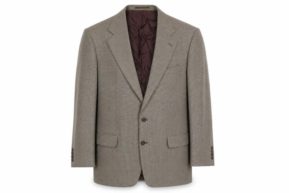 Mr Harry Mens Beige Geometric Polyester Jacket Blazer Size 46 Regular