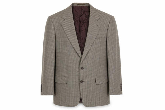 Mr Harry Mens Beige Geometric Polyester Jacket Blazer Size 46 Regular