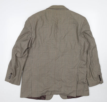 Mr Harry Mens Beige Geometric Polyester Jacket Blazer Size 46 Regular