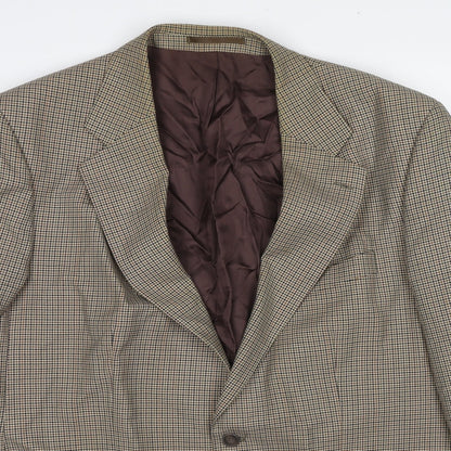 Mr Harry Mens Beige Geometric Polyester Jacket Blazer Size 46 Regular