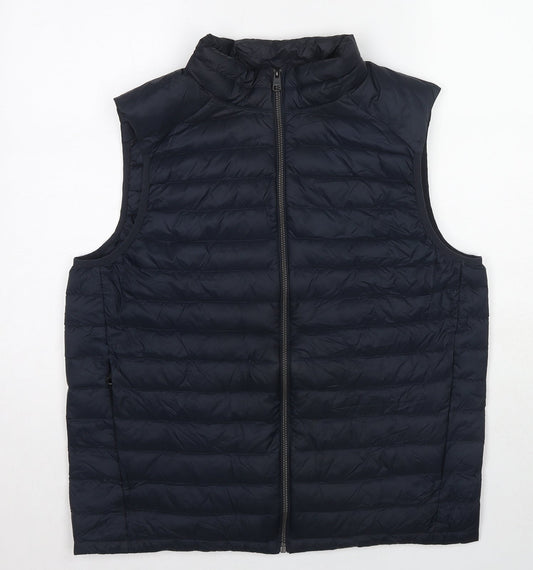 Marks and Spencer Womens Blue Gilet Jacket Size L Zip