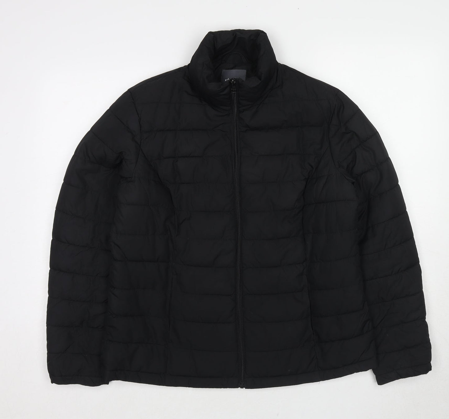 Studio Womens Black Quilted Jacket Size 14 Zip