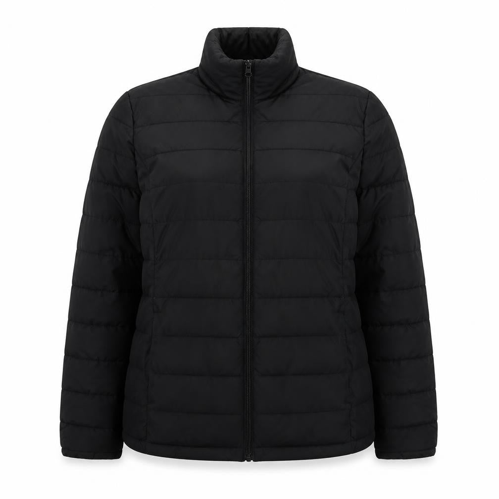 Studio Womens Black Quilted Jacket Size 14 Zip