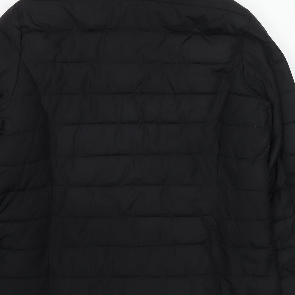 Studio Womens Black Quilted Jacket Size 14 Zip