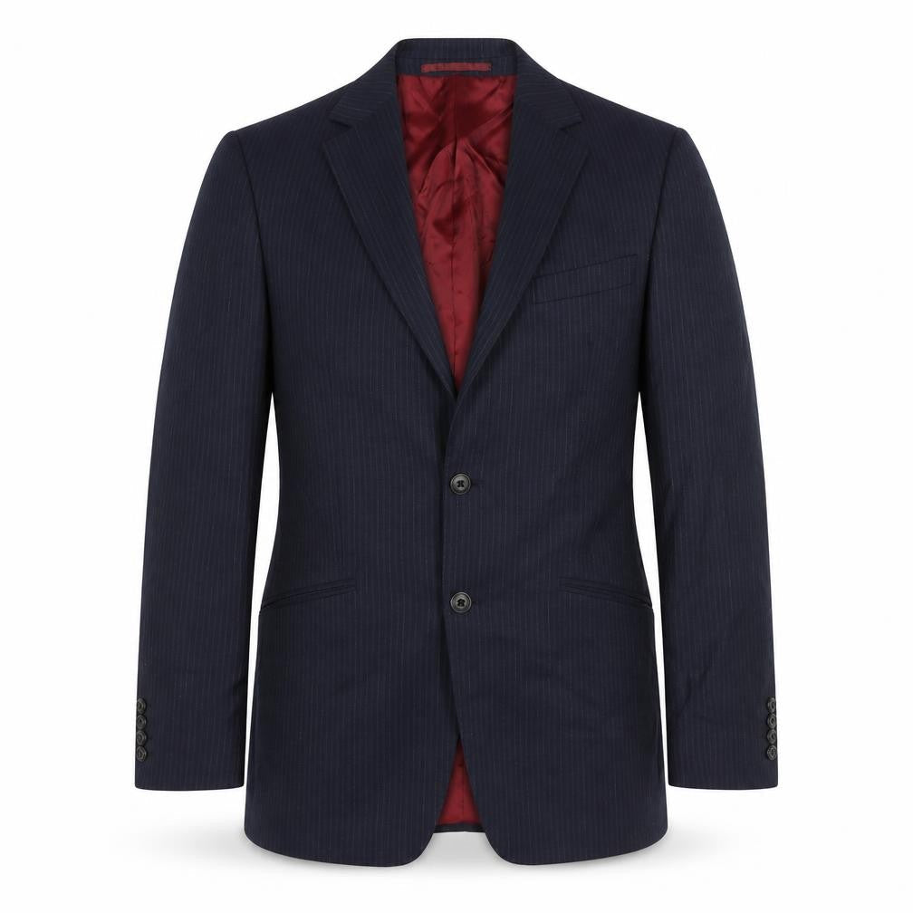 Marks & Spencer Mens Blue Striped Wool Jacket Suit Jacket Size 38 Regular