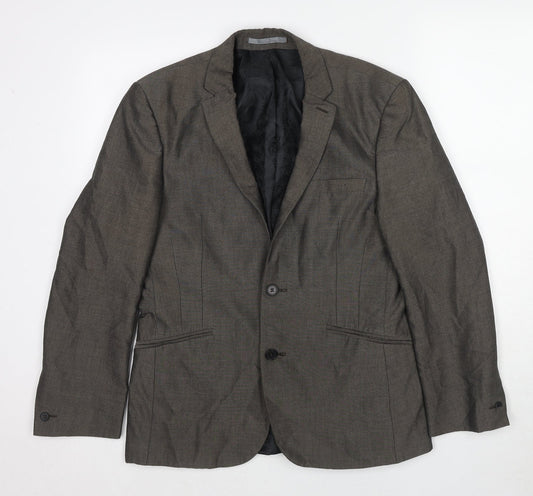 Red Herring Mens Grey Polyester Jacket Suit Jacket Size 38 Regular