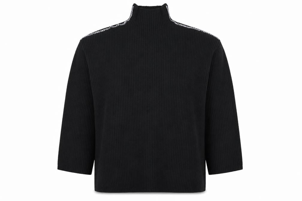 Marks and Spencer Womens Black High Neck Polyester Pullover Jumper Size L