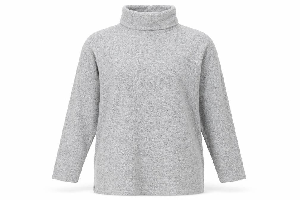 New Look Womens Grey Polyester Basic Blouse Size M Roll Neck