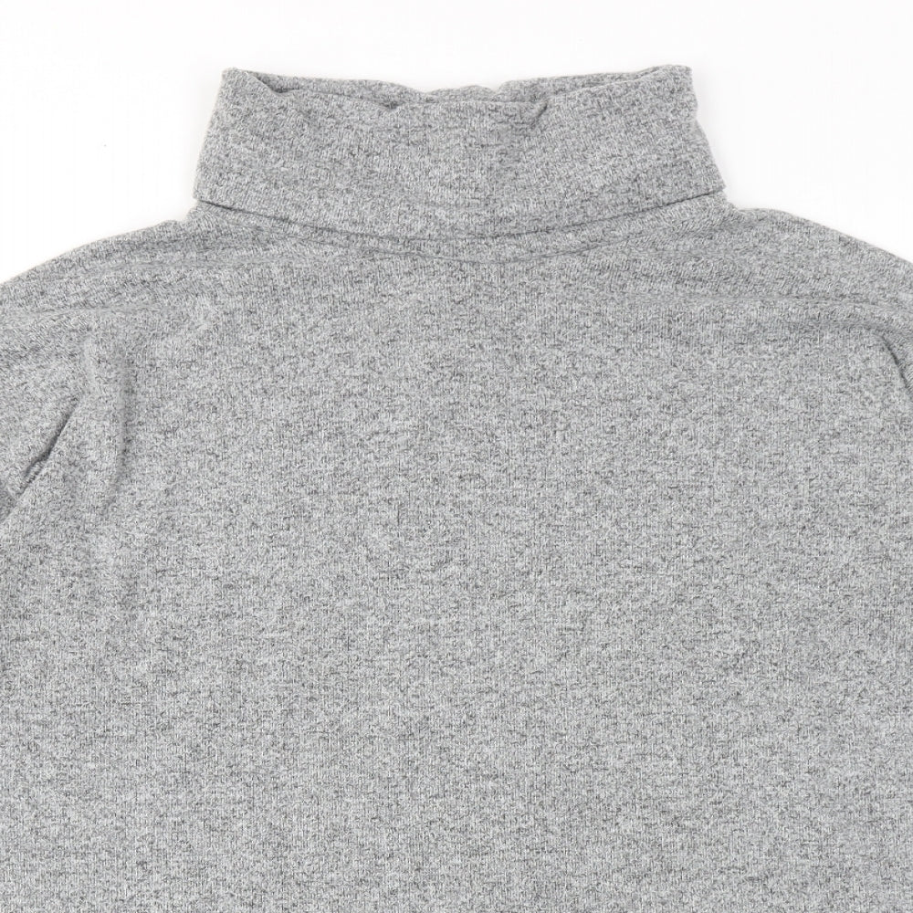 New Look Womens Grey Polyester Basic Blouse Size M Roll Neck