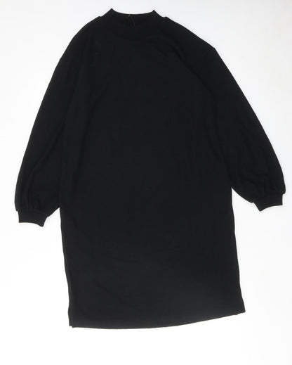 Marks & Spencer Womens Black Polyester A-Line Size 10 Round Neck Pullover