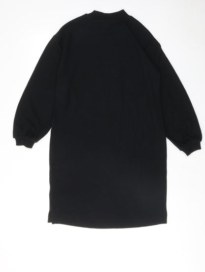 Marks & Spencer Womens Black Polyester A-Line Size 10 Round Neck Pullover