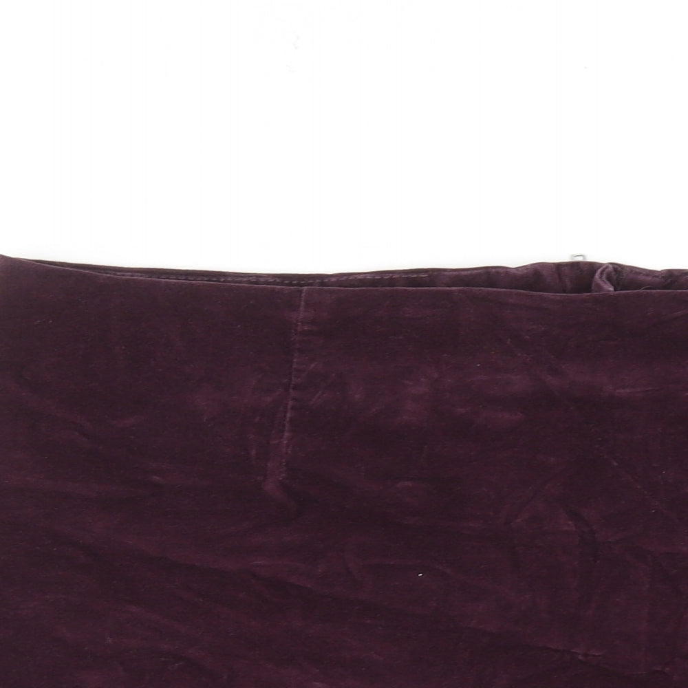 Warehouse Womens Red Cotton A-Line Skirt Size 10 Zip