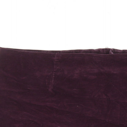 Warehouse Womens Red Cotton A-Line Skirt Size 10 Zip