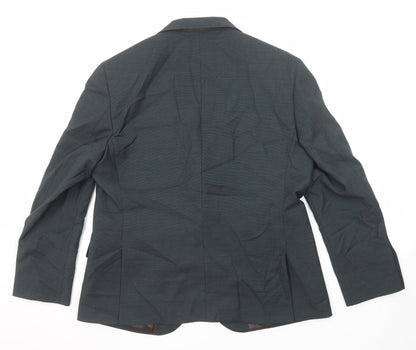 Back view of Autograph men’s grey wool jacket suit jacket, size 44, regular