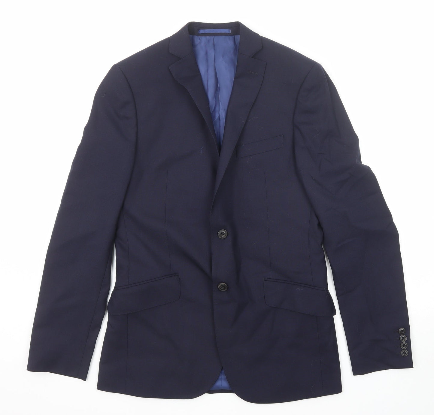 Marks and Spencer Mens Blue Wool Jacket Suit Jacket Size 38 Regular