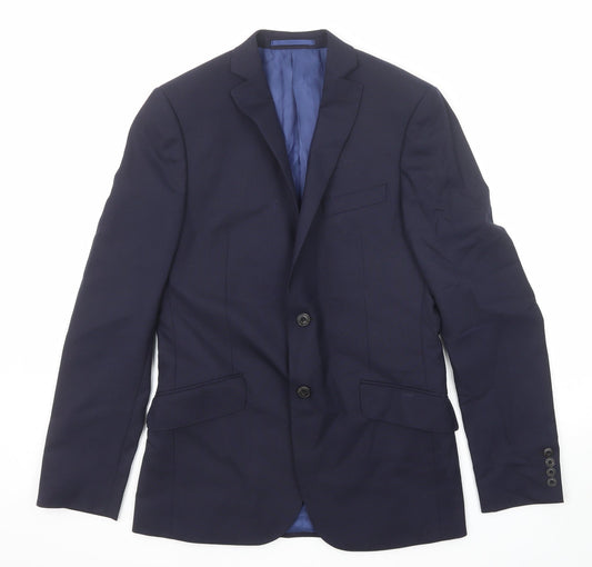 Marks and Spencer Mens Blue Wool Jacket Suit Jacket Size 38 Regular