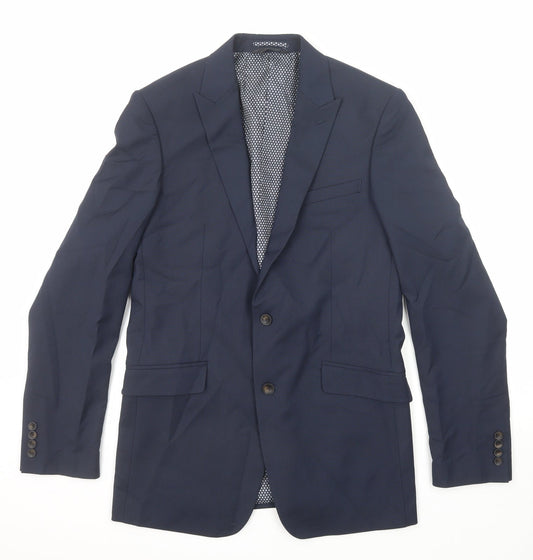 Marks and Spencer Mens Blue Polyester Jacket Suit Jacket Size 40 Regular