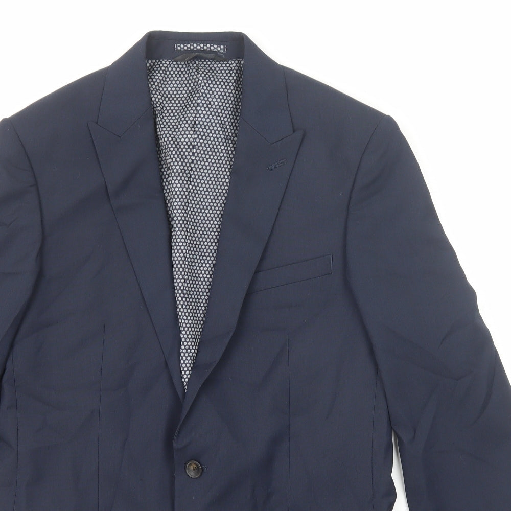 Marks and Spencer Mens Blue Polyester Jacket Suit Jacket Size 40 Regular