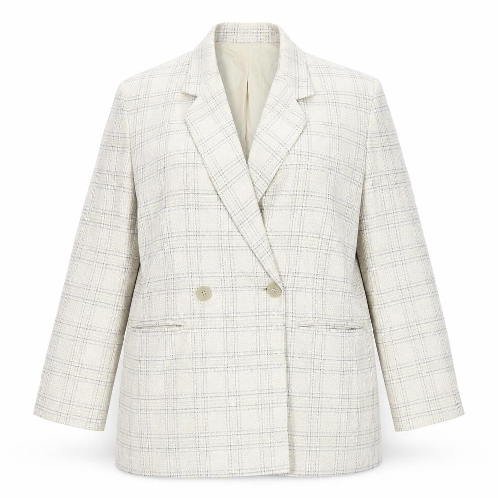 Theomiles Womens Green Plaid Viscose Jacket Blazer Size 16