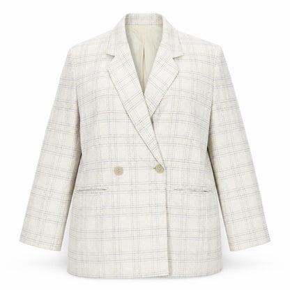 Theomiles Womens Green Plaid Viscose Jacket Blazer Size 16