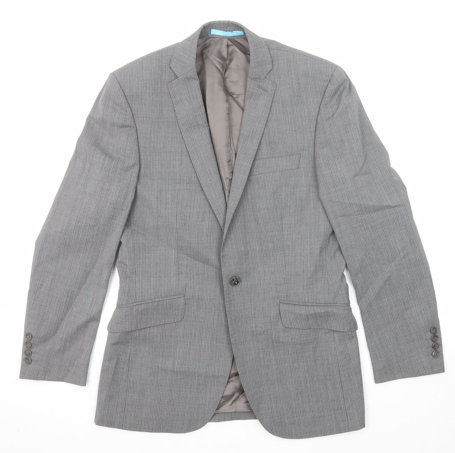 Burton Mens Grey Wool Jacket Suit Jacket Size 36 Regular