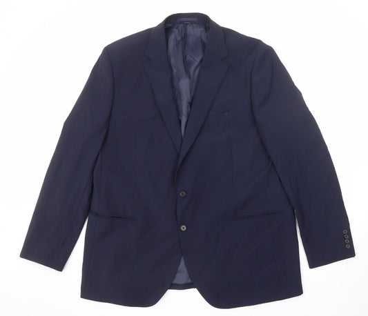 Marks and Spencer Mens Blue Polyester Jacket Suit Jacket Size 48 Regular
