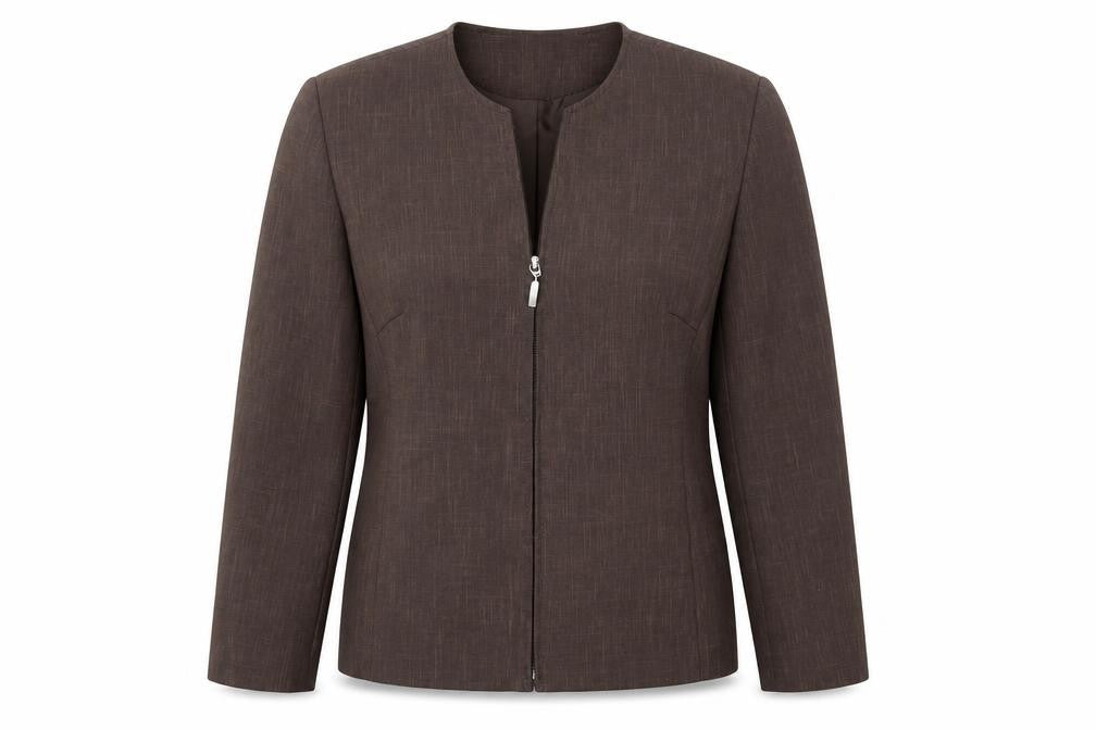 Berkertex Womens Brown Jacket Blazer Size 12 Zip