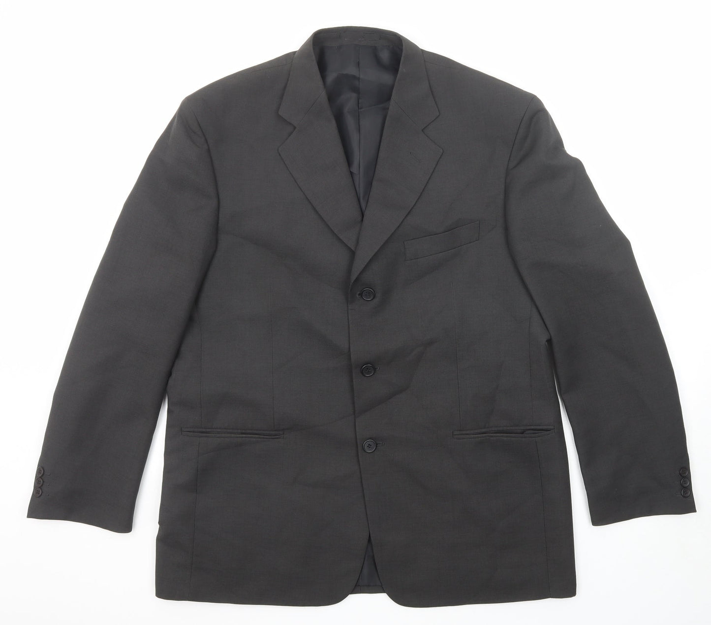 Savatini Mens Black Polyester Jacket Suit Jacket Size 42 Regular