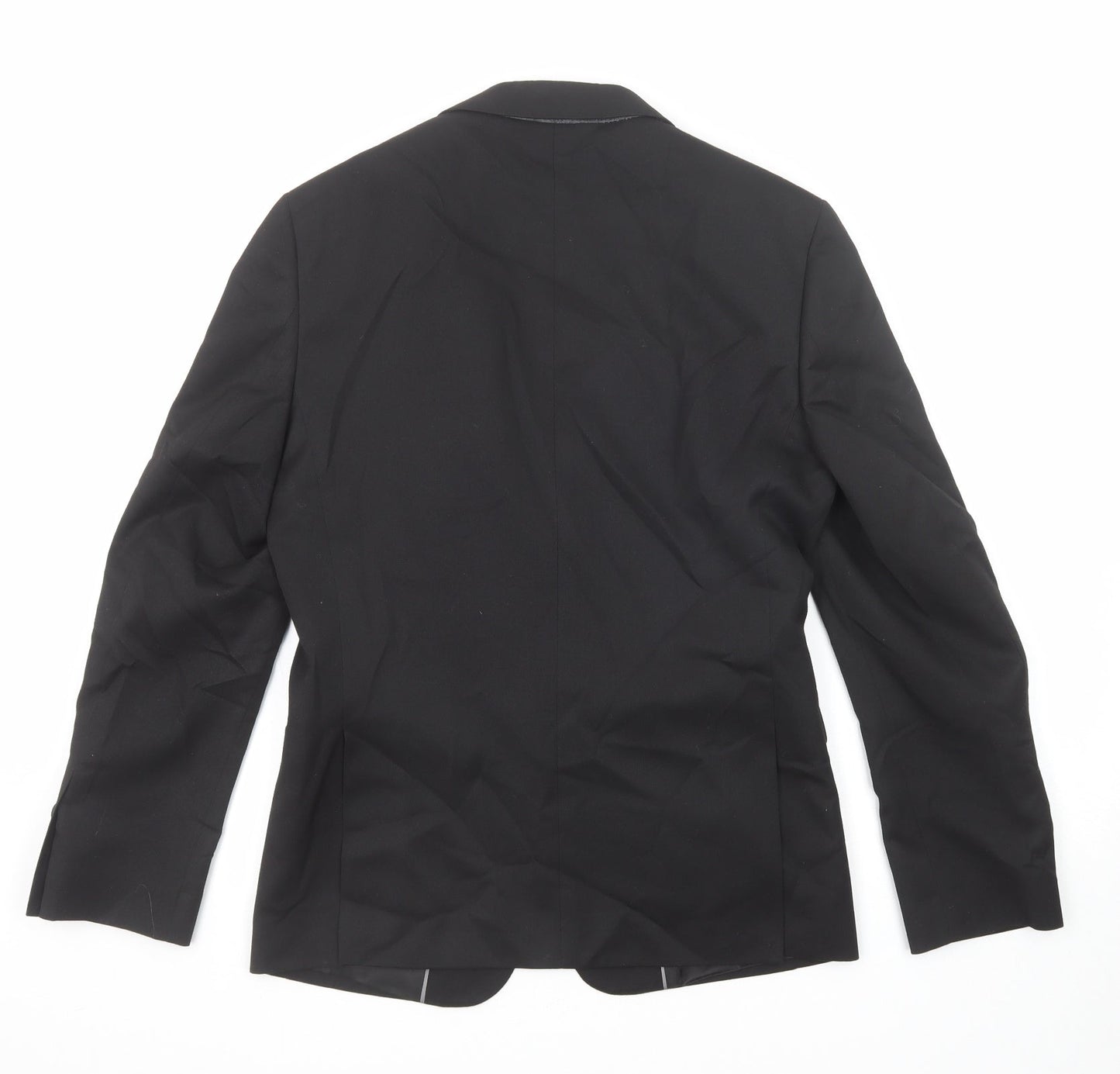 Marks and Spencer Mens Black Polyester Jacket Suit Jacket Size 36 Regular