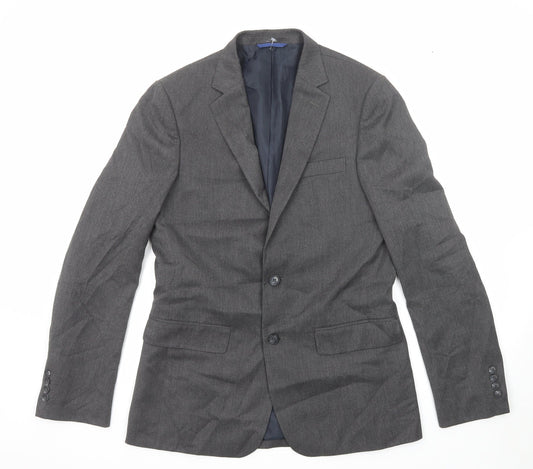 Marks and Spencer Mens Grey Polyester Jacket Suit Jacket Size 38 Regular