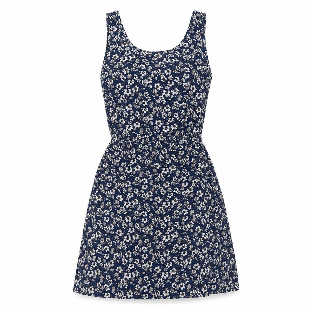 H&M Womens Blue Floral Polyester A-Line Size 10 Round Neck Pullover