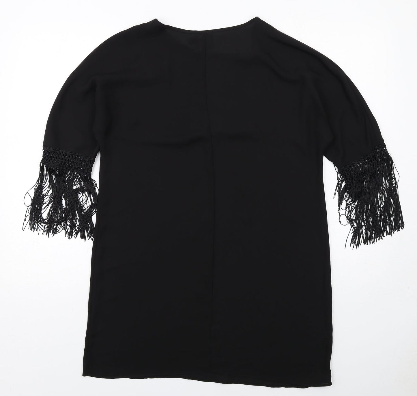 ASOS Womens Black Polyester A-Line Size 10 Round Neck Pullover