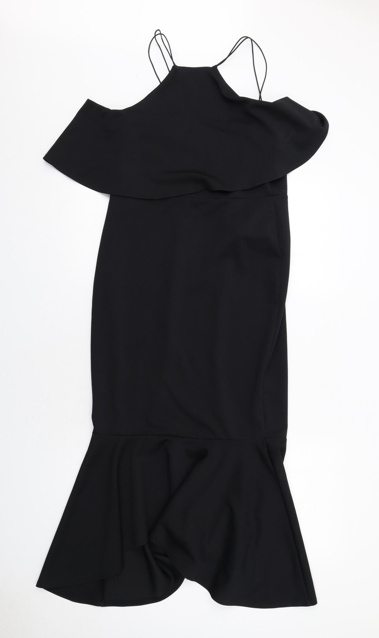 ASOS Womens Black Polyester Mermaid Size 14 Square Neck Pullover - Cold shoulder