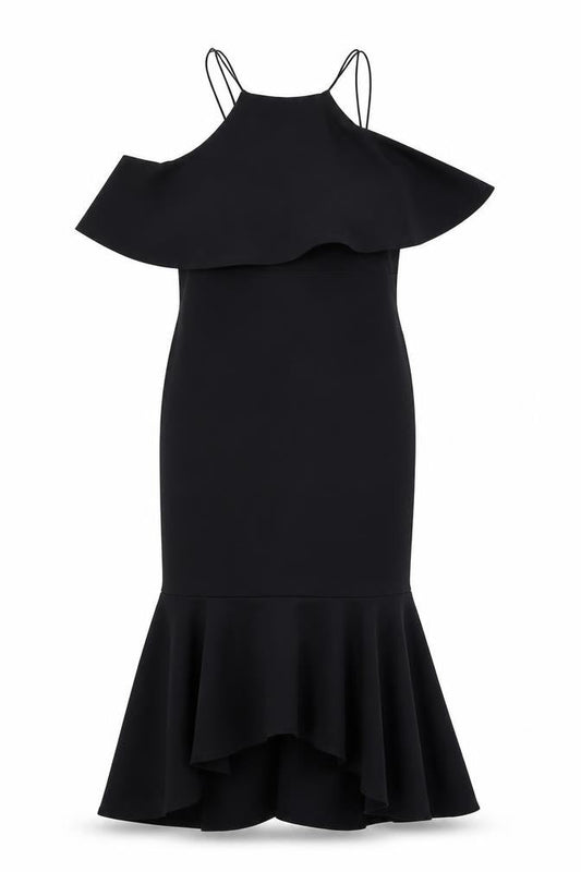 ASOS Womens Black Polyester Mermaid Size 14 Square Neck Pullover - Cold shoulder