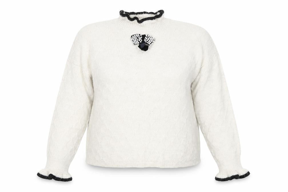 River Island Womens Ivory High Neck Acrylic Pullover Jumper Size L