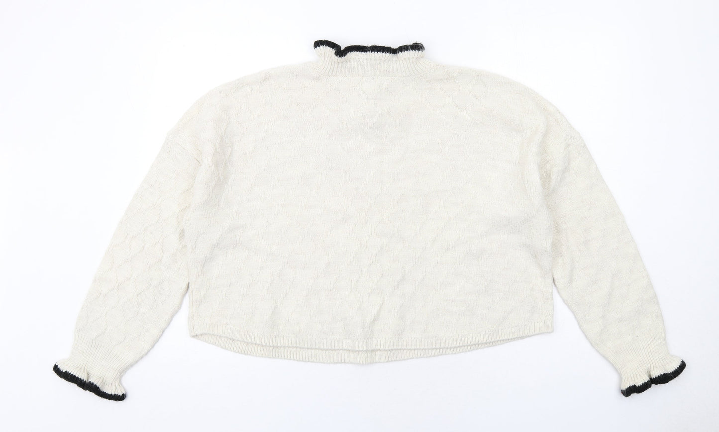 River Island Womens Ivory High Neck Acrylic Pullover Jumper Size L