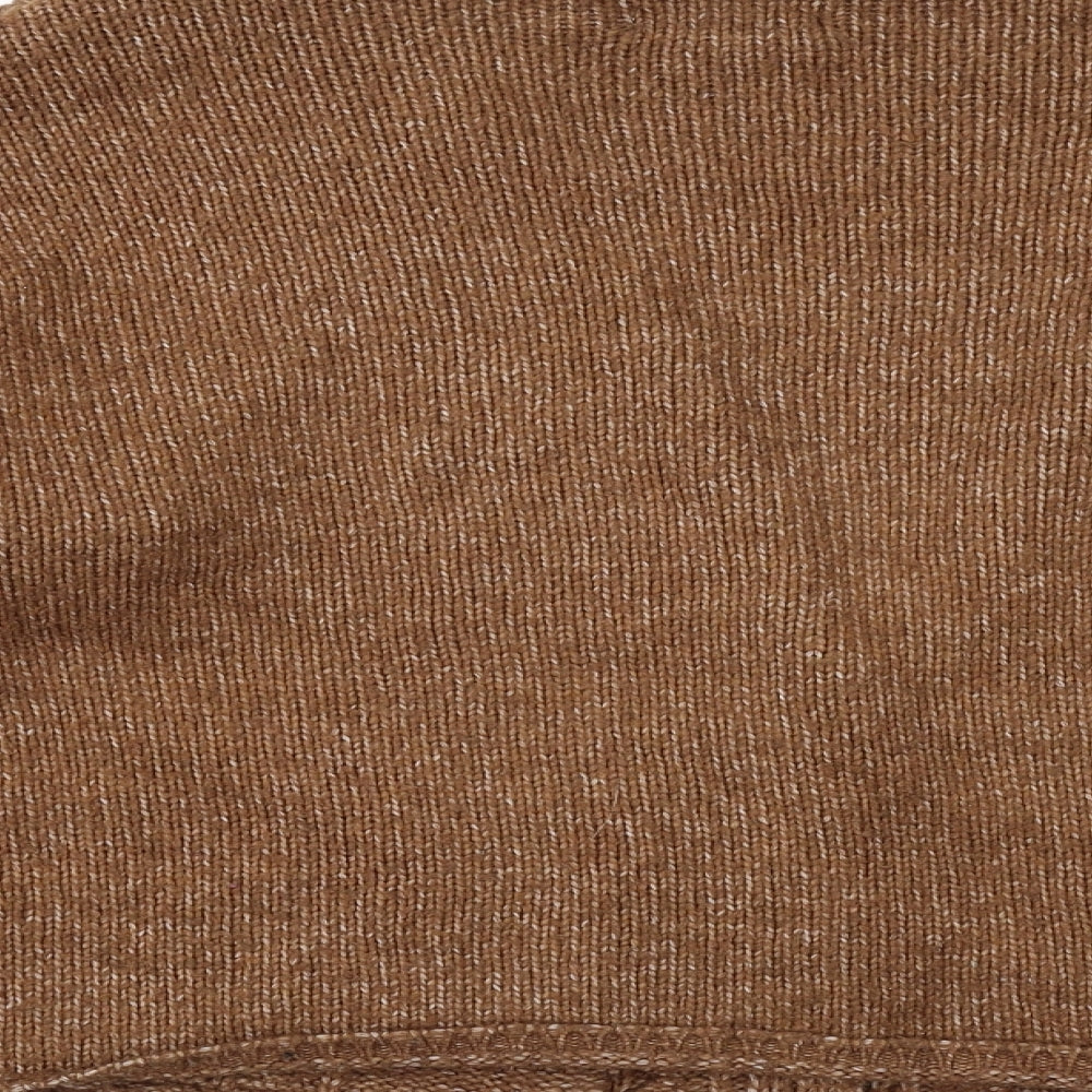 Stradivarius Womens Brown V-Neck Acrylic Cardigan Jumper Size M