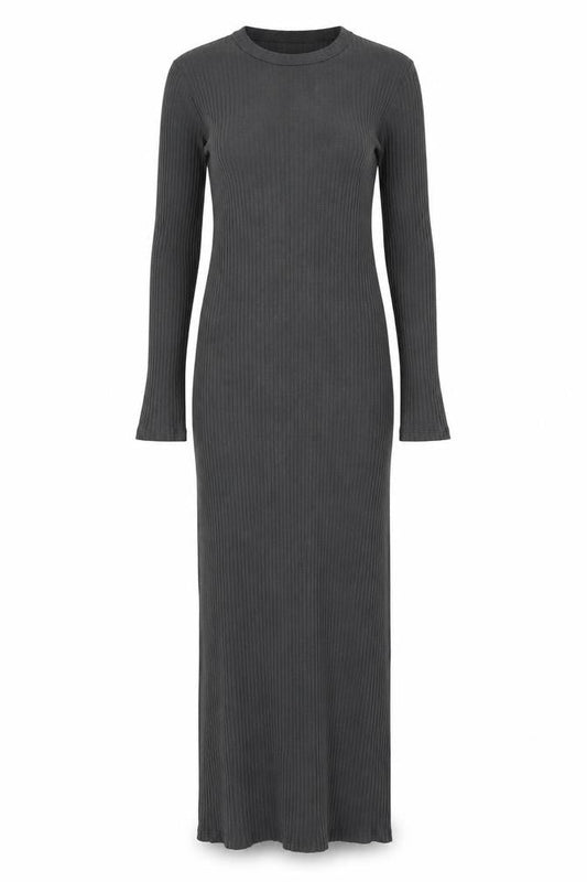 H&M Womens Grey Cotton Jumper Dress Size S Round Neck Pullover