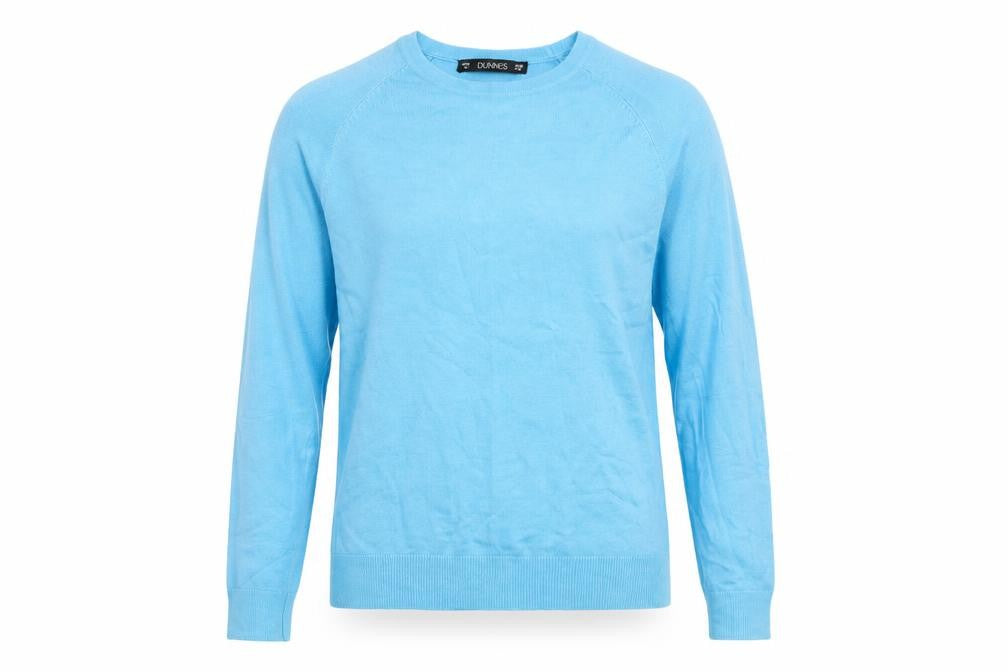 Dunnes Stores Womens Blue Round Neck Viscose Pullover Jumper Size S