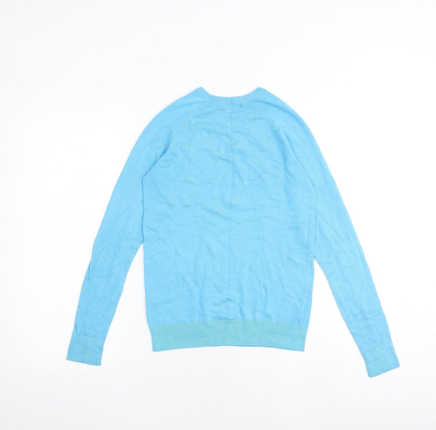 Dunnes Stores Womens Blue Round Neck Viscose Pullover Jumper Size S