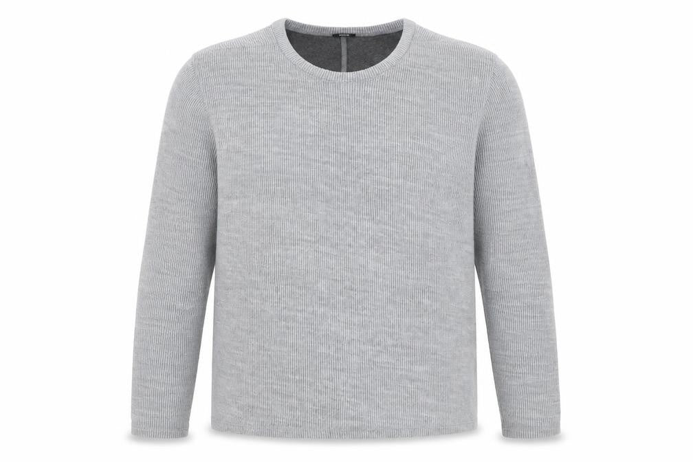 Denham Mens Grey Round Neck Cotton Pullover Jumper Size 2XL Long Sleeve