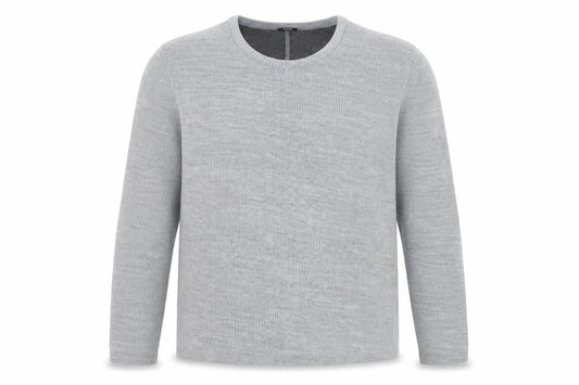 Denham Mens Grey Round Neck Cotton Pullover Jumper Size 2XL Long Sleeve