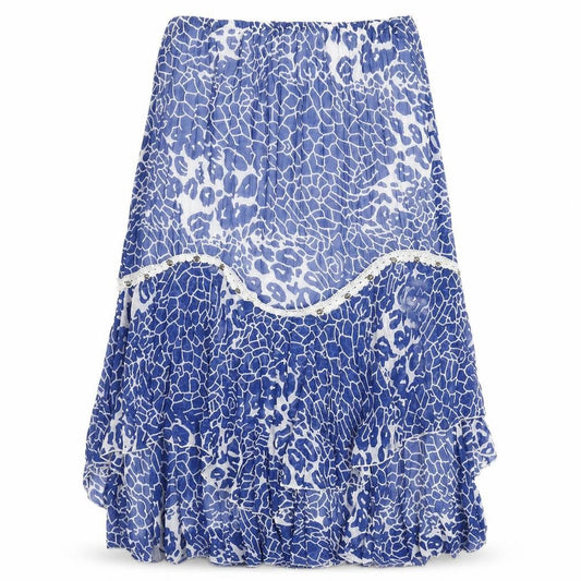 Savoir Womens Blue Geometric Polyester Swing Skirt Size 34 in
