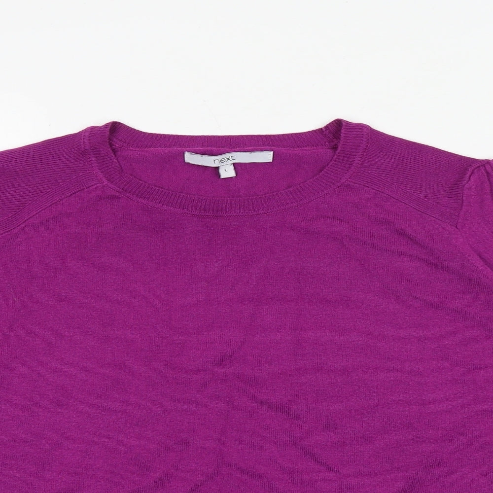 NEXT Womens Purple Round Neck Polyester Pullover Jumper Size L
