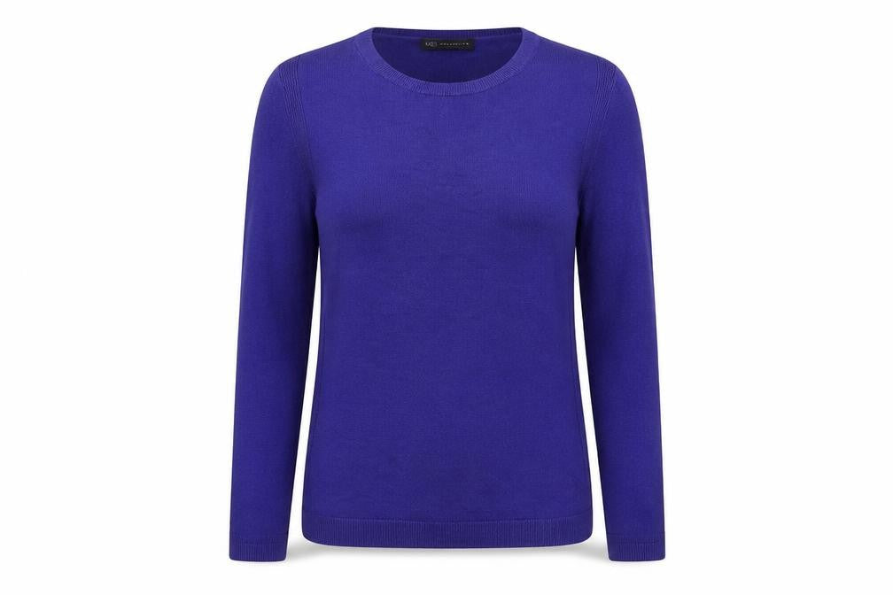 Marks & Spencer Womens Blue Round Neck Acrylic Pullover Jumper Size 14