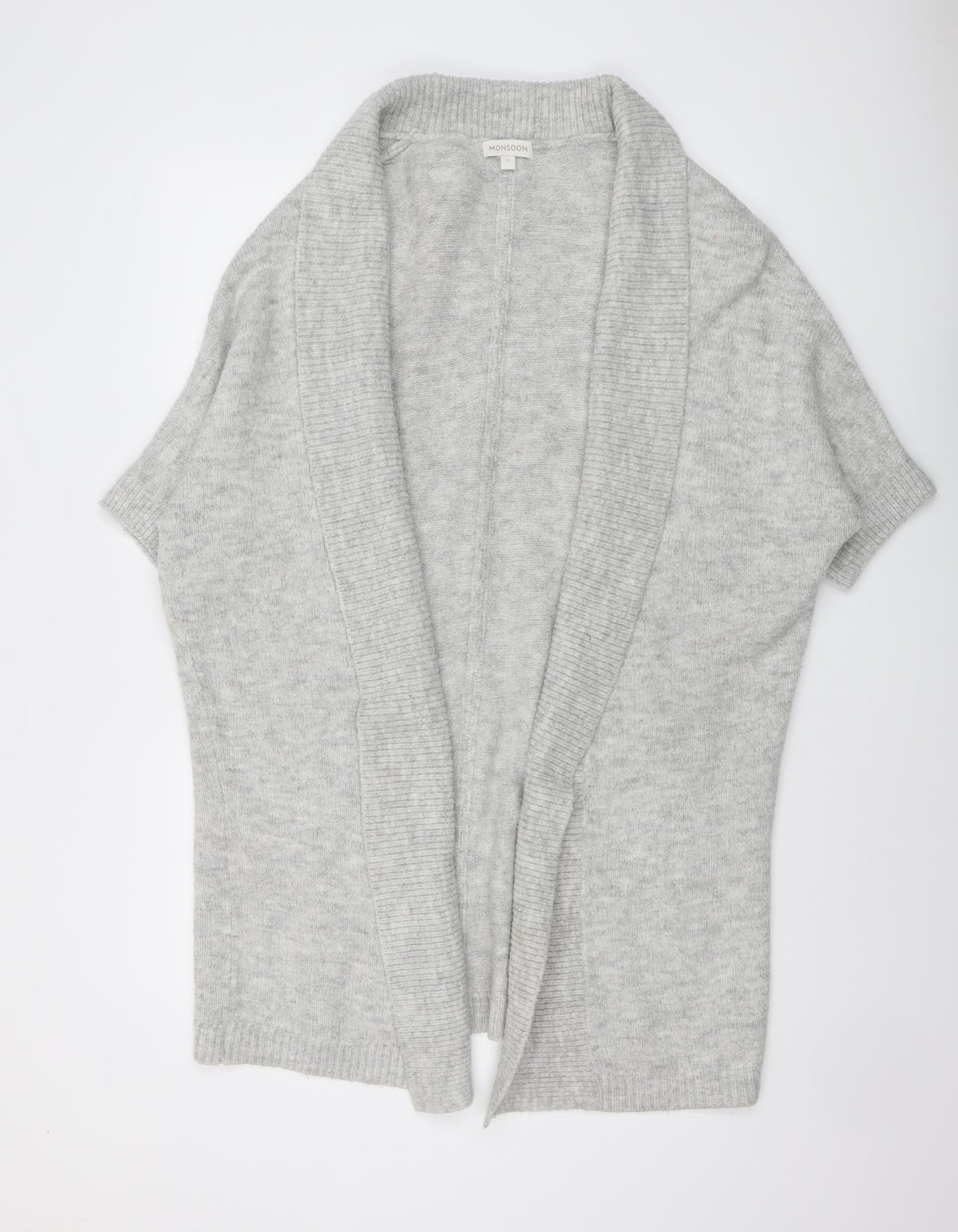 Monsoon Womens Grey V-Neck Acrylic Cardigan Jumper Size S