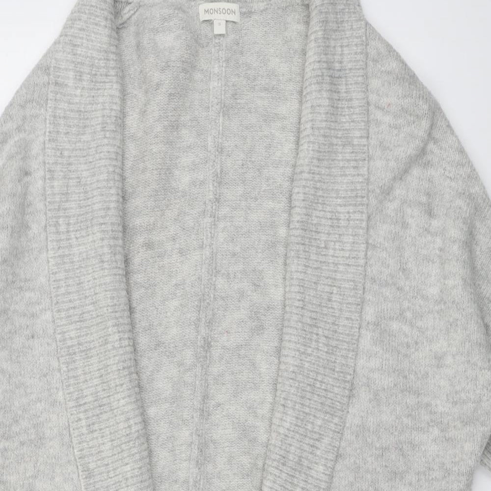 Monsoon Womens Grey V-Neck Acrylic Cardigan Jumper Size S
