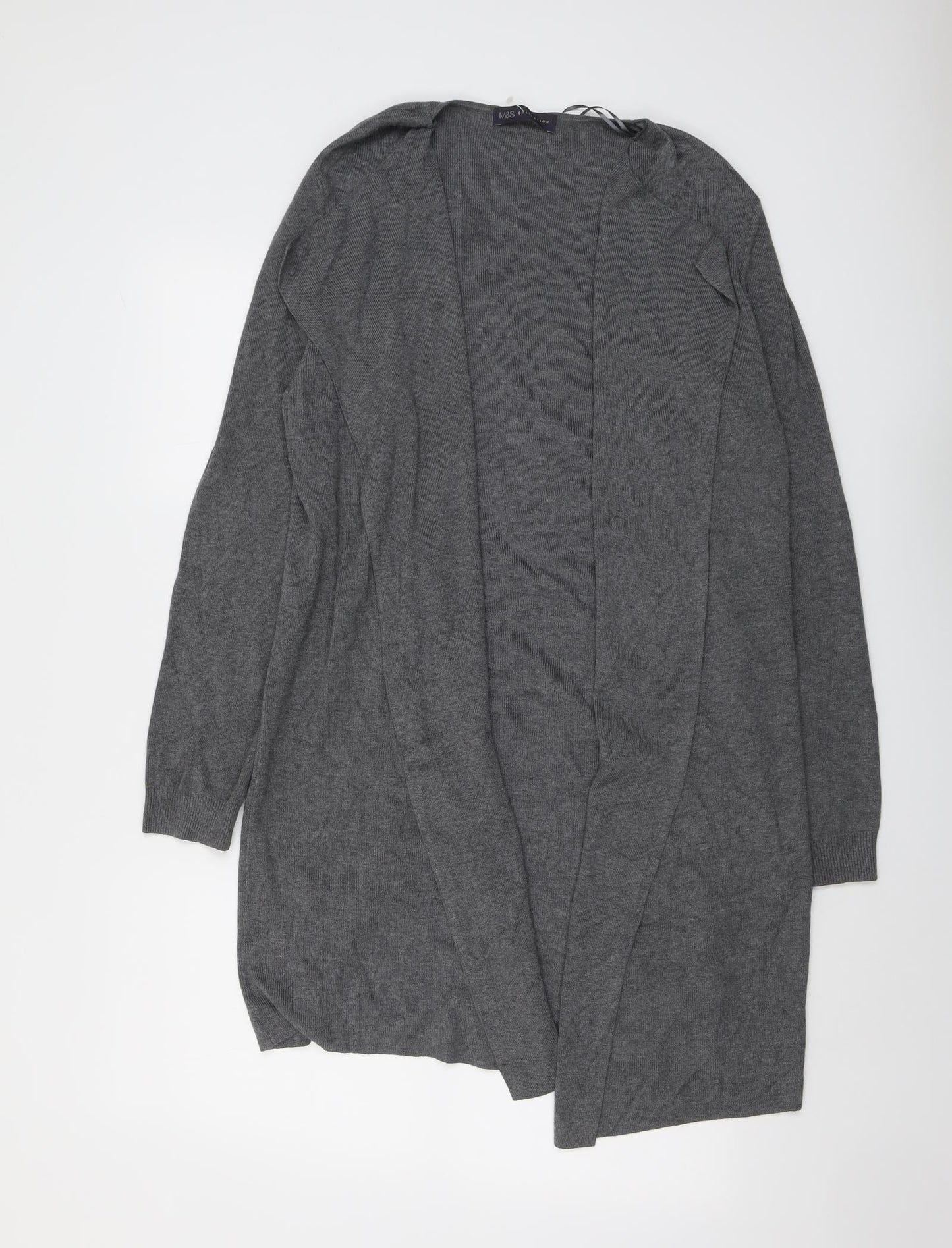 Marks and Spencer Womens Grey V-Neck Viscose Cardigan Jumper Size M
