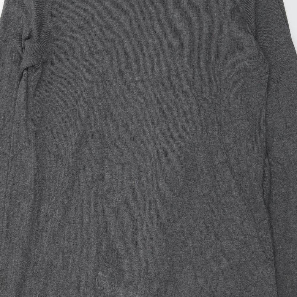 Marks and Spencer Womens Grey V-Neck Viscose Cardigan Jumper Size M